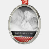 Baby's eerste kerstboomversieringen metalen ornament (Links)