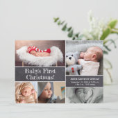 Baby's eerste kerstbord Foto collage Kaart (Staand voorkant)