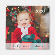 Baby's eerste kerstcadeaufotomagneet