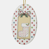 Baby's eerste kerstcadeautje Label-sieremmer Keramisch Ornament (Links)