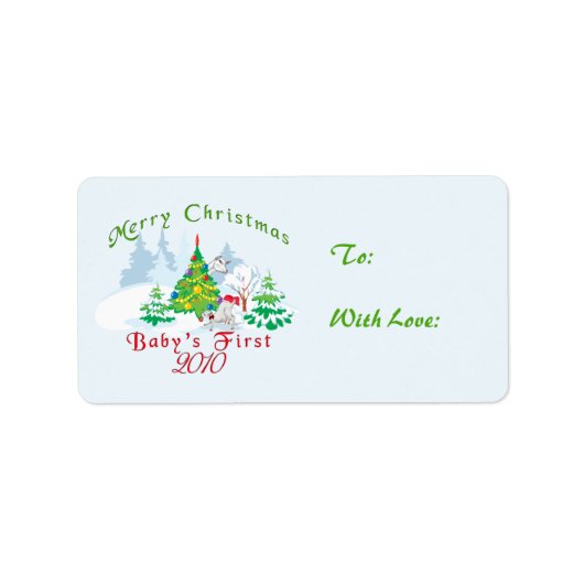 Baby's eerste kerstcadeautjes Labels (Voorkant)