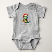 Baby's eerste kerstdinosaurus groen romper (Voorkant)