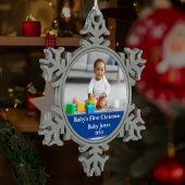 Baby's Eerste Kerstfeest Aangepast Foto Ornament