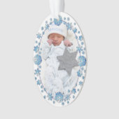 Baby's eerste kerstfeest Elegant Aangepaste foto Ornament (voorkant)