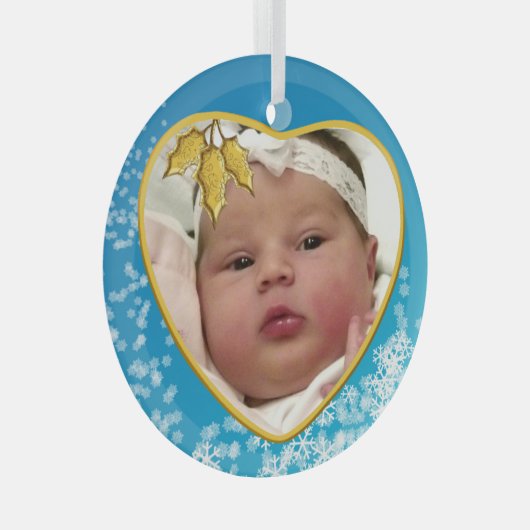 Baby's eerste kerstfeest glas ornament (Voorkant Rechts)