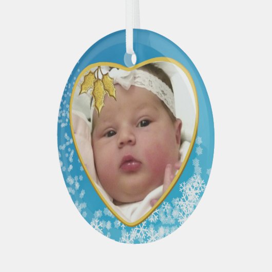 Baby's eerste kerstfeest glas ornament (Voorkant links)