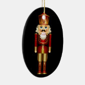 Baby's eerste kerstfeest gouden bont keramisch ornament (Rechts)