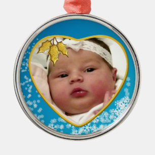 Baby's eerste kerstfeest metalen ornament