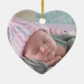 Baby's eerste kerstfeest Newborn Photo Keepomwille Keramisch Ornament (Voorkant)