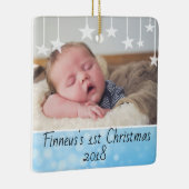 Baby's eerste kerstfeest Newborn Photo Keepomwille Keramisch Ornament (Rechts)