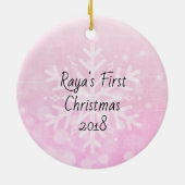 Baby's eerste kerstfeest Newborn Photo Keepomwille Keramisch Ornament (Achterkant)