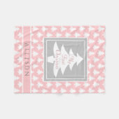 Baby's eerste kerstfeest op maat gesneden Blush ro Fleece Deken (Voorkant (Horizontaal))