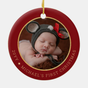 Baby's eerste kerstfeest Religieuze Madonna & Kind Keramisch Ornament