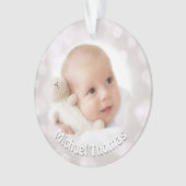 Baby's eerste kerstfeestdag Foto-versiering Ornament (voorkant)