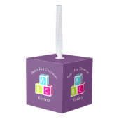 Baby's eerste kerstfeestjes kubus ornament (Achter hoekig)
