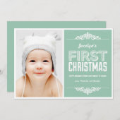 Baby's eerste kerstfeestkaarten - Basil Kaart (Voorkant / Achterkant)