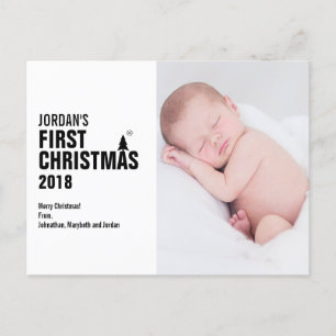 Baby's eerste kerstfoto Briefkaart
