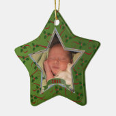 Baby's eerste kerstfoto Keepasjessieraad Keramisch Ornament (Links)