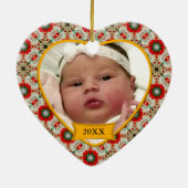 Baby's eerste kerstfoto Keepasjessieraad Keramisch Ornament (Achterkant)