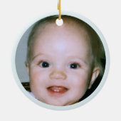 Baby's eerste kerstfoto Keepomwille Keramisch Ornament (Achterkant)