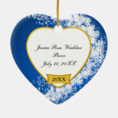 Baby's eerste kerstfoto Keepomwille Keramisch Ornament (Achterkant)