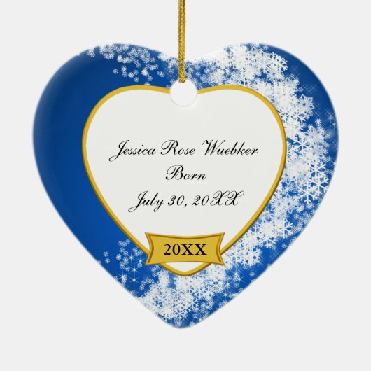 Baby's eerste kerstfoto Keepomwille Keramisch Ornament (Achterkant)