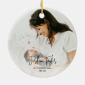Baby's eerste kerstfoto keramisch ornament (Achterkant)