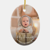 Baby's eerste kerstfoto keramisch ornament (Voorkant)