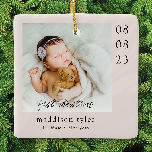 Baby's eerste kerstfoto keramisch ornament