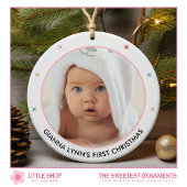 Baby's eerste kerstfoto keramisch ornament