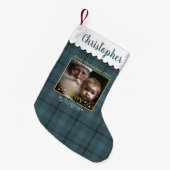 Baby's eerste kerstfoto kleine kerstsok (Voorkant (Hangend))