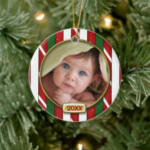 Baby's eerste kerstfoto Lijst Keramisch Ornament