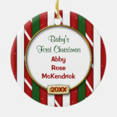 Baby's eerste kerstfoto Lijst Keramisch Ornament (Achterkant)