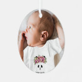 Baby's Eerste Kerstfoto Metalen Ornament (Voorkant links)