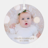 Baby's eerste kerstfoto metalen ornament (Achterkant)