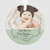 Baby's eerste kerstfoto ornament (achterkant)
