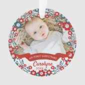 Baby's eerste kerstfoto ornament (voorkant)