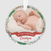 Baby's eerste kerstfoto ornament (voorkant)