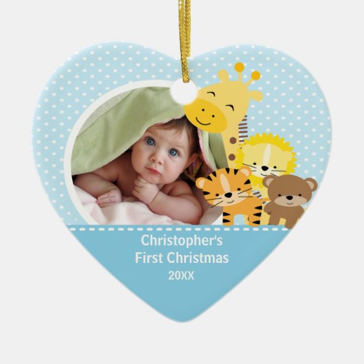 Babys Eerste Kerstfoto Ornament Giraffe (Voorkant)