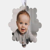 Baby's eerste kerstfoto ornament kaart (Links)