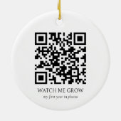 Baby's eerste kerstfoto Ornament met QR-code (Achterkant)