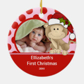 Babys Eerste Kerstfoto Ornament Monkey (Achterkant)