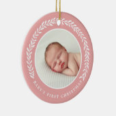 Baby's eerste kerstfoto Ornament | Peach (Rechts)