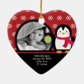 Baby's Eerste Kerstfoto Ornament Pinguïn (Achterkant)