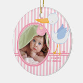 Babys Eerste Kerstfoto Ornament Stork meisje (Links)