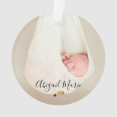 Baby's eerste kerstfoto Rood & Gold Holly Ornament (voorkant)