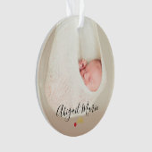Baby's eerste kerstfoto Rood & Gold Holly Ornament (voorkant)