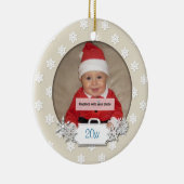 Baby's eerste kerstfoto Sneeuwvlok Ornament (Rechts)