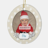 Baby's eerste kerstfoto Sneeuwvlok Ornament (Links)
