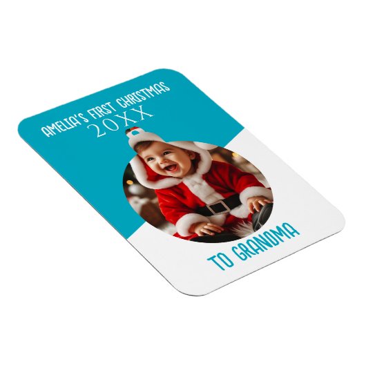 Baby's eerste kerstfoto-versiering Keepomwille Magneet (Rechterzijde)